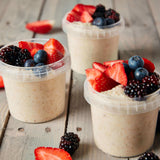 Fresh Delicious overnight oats, a popular breakfast option from Macro Based Diner Healthy Meal Prep.