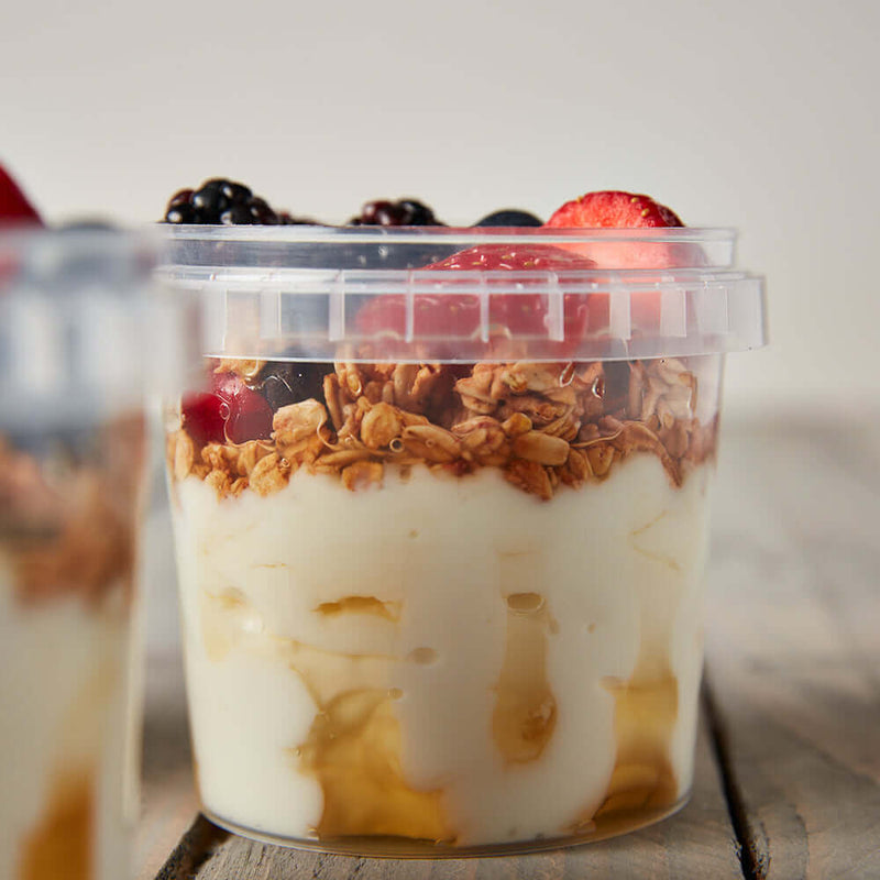 Healthy Honey Glazed Granola Dessert Topped With Fruit Macro Based Diner Healthy Meal Prep