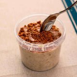 Fresh Delicious overnight oats topped with biscoff, a popular breakfast option from Macro Based Diner Healthy Meal Prep.